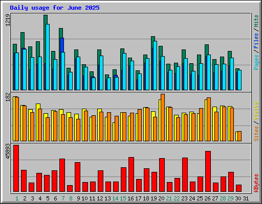Daily usage for June 2025