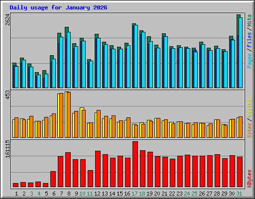 Daily usage for January 2026
